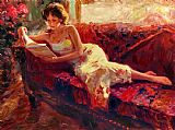 Vladimir Volegov Famous Paintings - The Red Couch